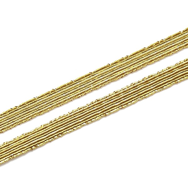 

PandaHall 144 Yards Sparkle Polyester Non Slip Knitted Elastic Cord, Elastic Band for Clothing Sewing, Goldenrod, 7x0.6mm Elastic Fibre Flat..., Gold