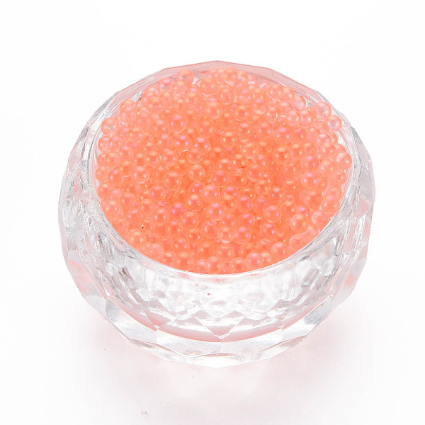 

PandaHall DIY 3D Nail Art Decoration Mini Glass Beads, Tiny Caviar Nail Beads, AB Color Plated, Round, Coral, 2mm, about 450g/bag Glass..., Red