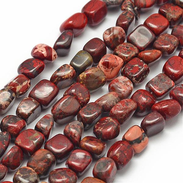 

PandaHall Natural Agate Beads Strands, Nuggets, 7~9x7~9x3~8mm, Hole: 1mm, about 42~47pcs/strand, 15.7 inch(40cm) Natural Agate Nuggets Red
