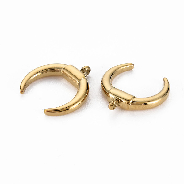 

PandaHall Ion Plating(IP) 304 Stainless Steel Pendants, Double Horn Pendant, Cadmium Free & Nickel Free & Lead Free, Crescent Moon, Golden...