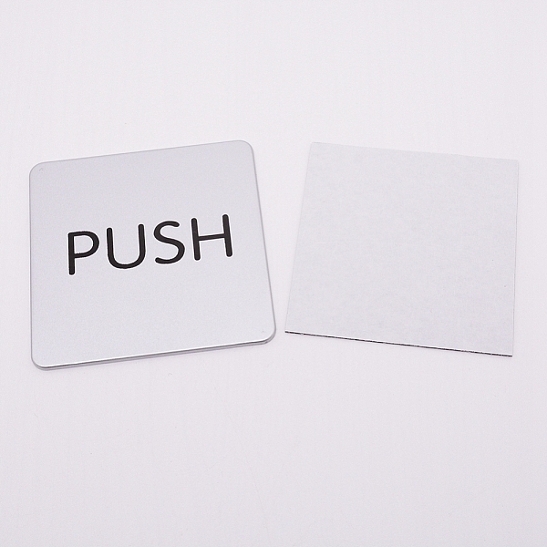 

PandaHall ABS PUSH Public Sign Stickers, for Door Accessories Sign, Silver, 97x97x2.5mm Plastic Silver
