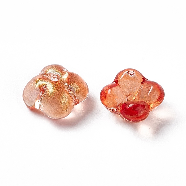 

PandaHall Electroplate Glass Bead, Flower, FireBrick, 11.5x11.5x5.5mm, Hole: 1.2mm Glass Flower Red