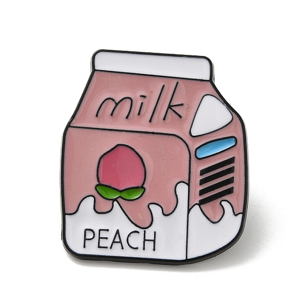 

PandaHall Zinc Alloy Brooches, Enamel Pins, Black, Milk Carton, Pink, 28.5x25x1.5mm Alloy Pink