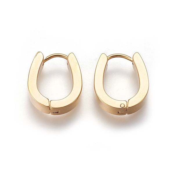 

PandaHall 304 Stainless Steel Hoop Earrings, Hypoallergenic Earrings, Oval, Golden, 21x16x4mm, Pin: 1mm 304 Stainless Steel Oval