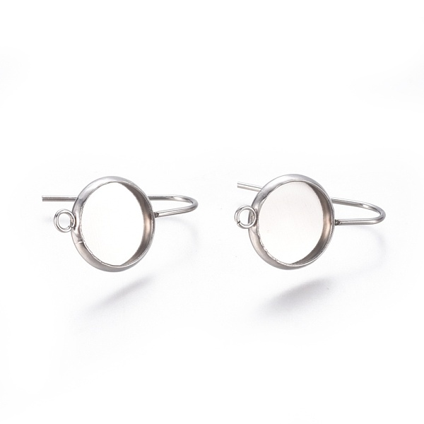 

PandaHall 304 Stainless Steel Dangle Earrings, Cabochon Settings, with Vertical Loop, Flat Round, Stainless Steel Color, Tray: 10mm, 23mm...