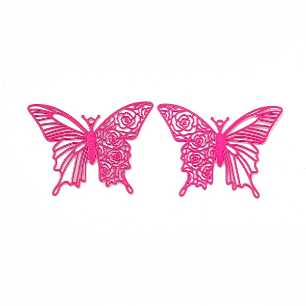 

PandaHall Spray Painted 430 Stainless Steel Pendants, Butterfly, Deep Pink, 31x40x0.3mm, Hole: 1.2mm 430 Stainless Steel Butterfly