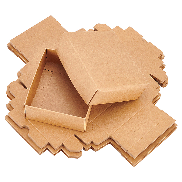 

PandaHall Cardboard Jewelry Boxes, Rectangle, for Anniversaries, Weddings, Birthdays, Peru, 11.6x9.6x3.8cm, Unfold..., Brown
