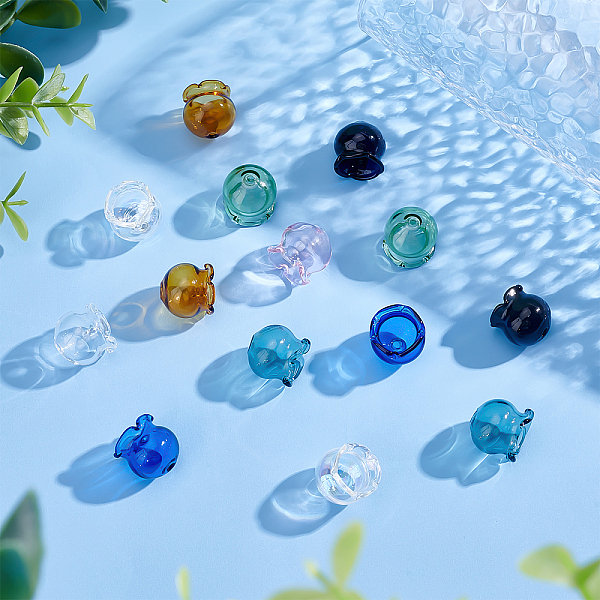 

PandaHall 16Pcs 8 Colors Handmade Blown Glass Flower Beads, Campanula Medium, Mixed Color, 16x15mm, Hole: 2.7mm, 2pcs/color Glass Flower..., Multicolor