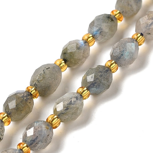 

PandaHall Natural Labradorite Beads Strands, with Seed Beads, Faceted, Oval, 7.5~8x6~6.5mm, Hole: 1.2mm, about 40~42pcs/strand...