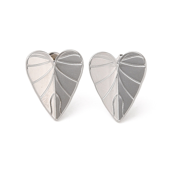 

PandaHall Leaf 304 Stainless Steel Stud Earrings for Women, Heart, Heart, 20x16.5mm 304 Stainless Steel Heart
