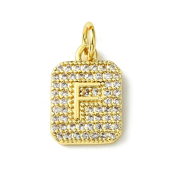 

PandaHall Rack Plating Brass Micro Pave Clear Cubic Zirconia Charms, Long-Lasting Plated, Lead Free & Cadmium Free, Rectangle with Letter...