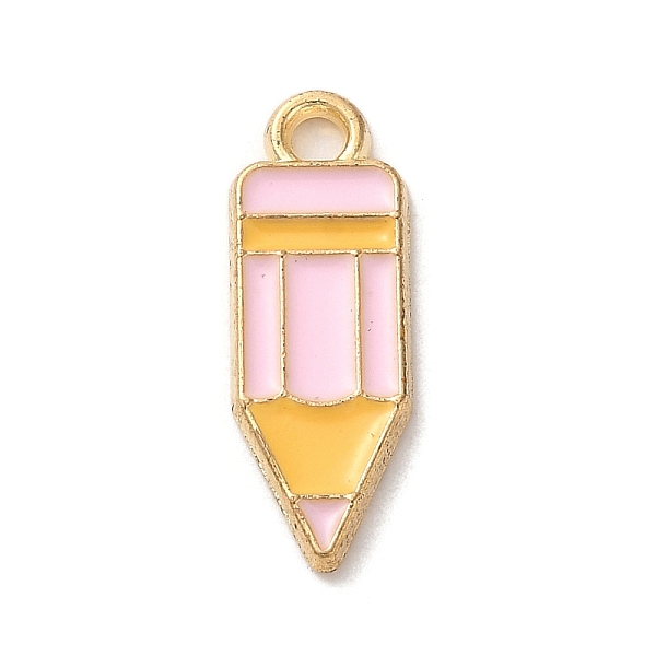 

PandaHall Alloy Enamel Pendants, Golden, Pencil Charm, Pink, 18.5x6.5x1mm, Hole: 1.8mm Alloy+Enamel Pencil Pink