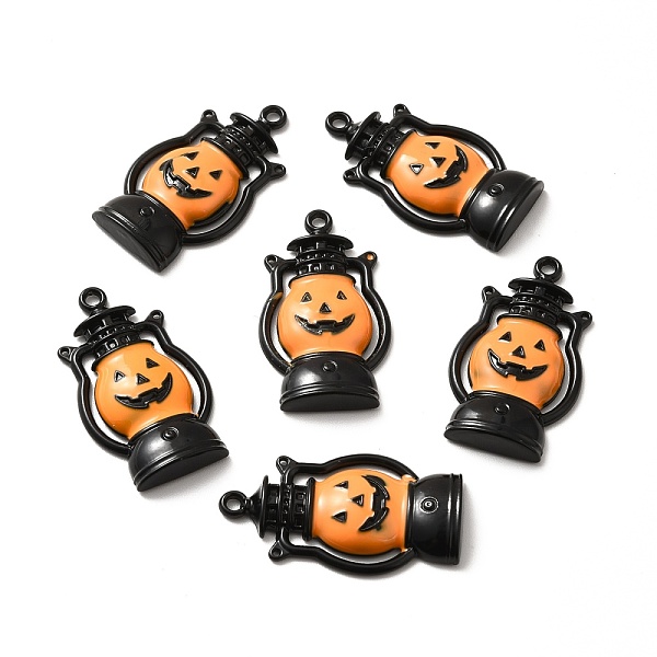 

PandaHall Alloy Enamel Pendants, Halloween Pumpkin Jack-O'-Lantern, Electrophoresis Black, 30x16.5x4mm, Hole: 1.5mm Alloy+Enamel Lantern..., Orange