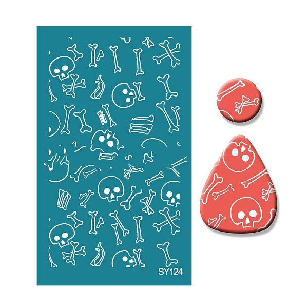 

PandaHall Polyester Silk Screen Printing Stencil, Reusable Polymer Clay Silkscreen Tool, for DIY Polymer Clay Earrings Making, Skull..., Cyan