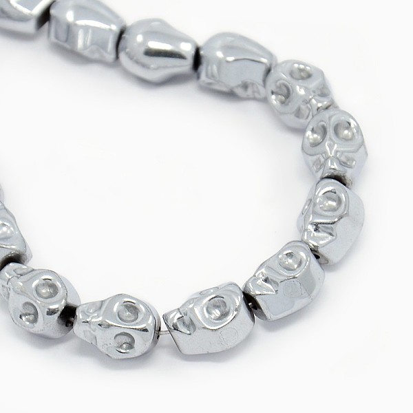 

PandaHall Electroplate Non-magnetic Synthetic Hematite Beads Strands, Skull, Platinum Plated, 10x8x8mm, Hole: 1mm, about 39pcs/ strand, 15.7...