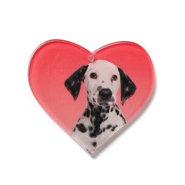 

PandaHall Opaque Acrylic Pendants, Dog, Heart, Crimson, 37x40x2mm, Hole: 1.6mm Acrylic Heart Pink