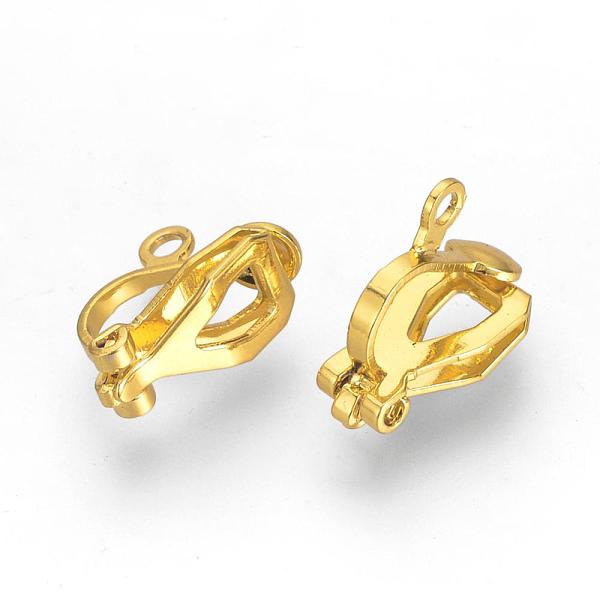 

PandaHall Iron Clip-on Earring Findings, Golden, 12x6x10mm, Hole: 1.5mm Iron