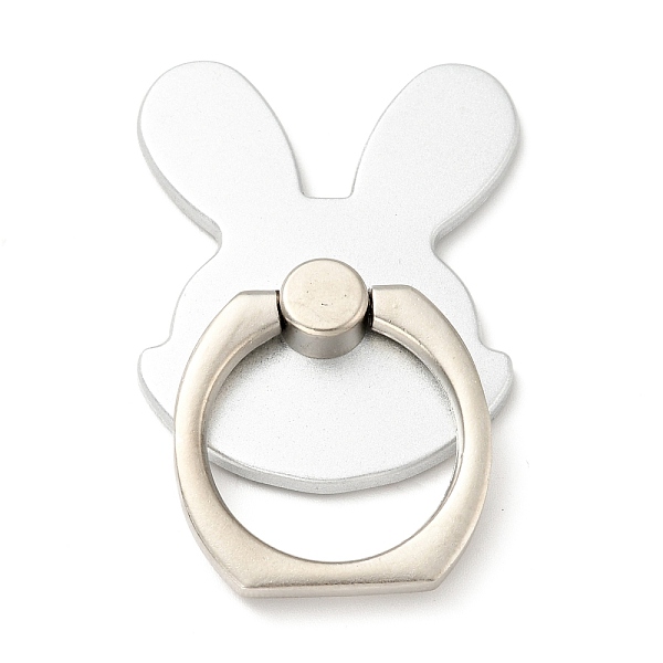 

PandaHall Zinc Alloy Rabbit Cell Phone Holder Stand Findings, Rotation Finger Grip Ring Kickstand Settings, Platinum, 5.1x1.85x0.25cm Alloy