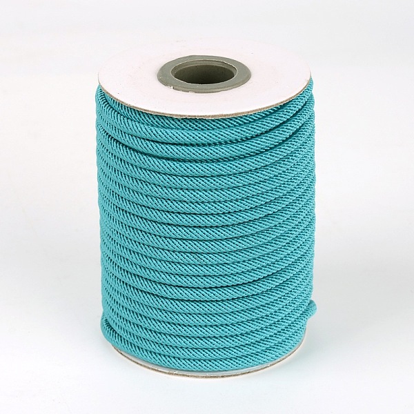 

PandaHall Round Polyester Cords, Dark Cyan, 4mm, about 21.87 yards(20m)/roll Polyester Cyan