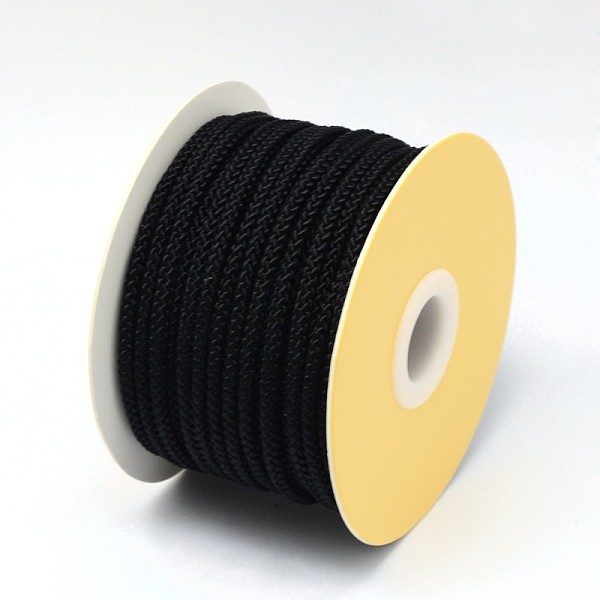 

PandaHall Braided Nylon Threads, Black, 3.5mm, about 21.87 yards(20m)/roll Nylon Black