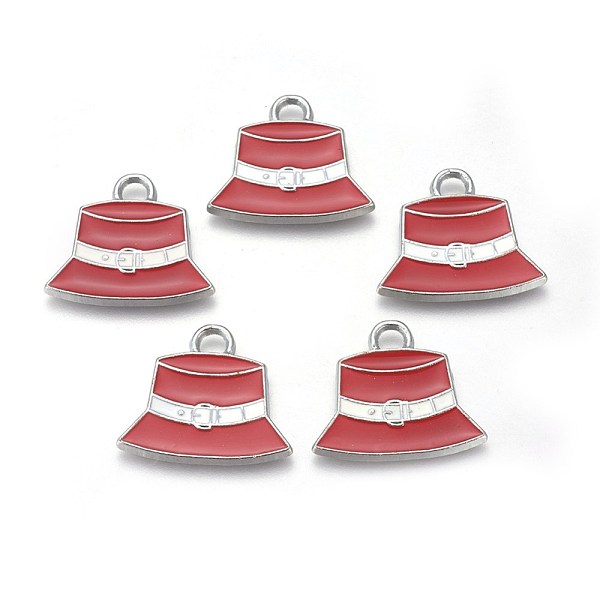 

PandaHall Alloy Enamel Pendants, Lead Free and Cadmium Free, Hat, Platinum, Red, about 22mm long, 23mm wide, 2.5mm thick, hole: 3mm...