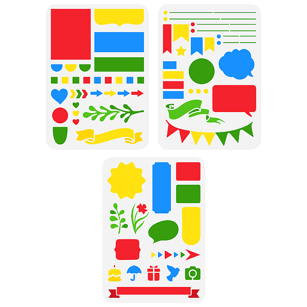 

PandaHall FINGERINSPIRE 3 PCS Geometric Stencils 8.3x11.7inch Large Stencil Set Circle Flower Plants Heart Stripe Stencils Reusable Drawing...