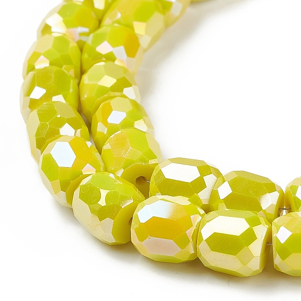 

PandaHall Electroplate Opaque Glass Beads, Faceted Barrel, Yellow, 10x10mm, Hole: 1mm Glass Barrel Yellow