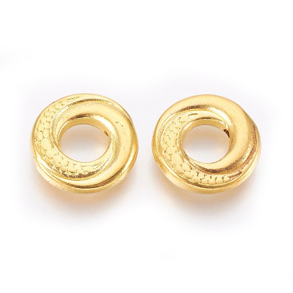 

PandaHall Tibetan Style Alloy Beads, Donut, Golden, Lead Free & Cadmium Free & Nickel Free, 15x4mm, Hole: 1mm Alloy Donut