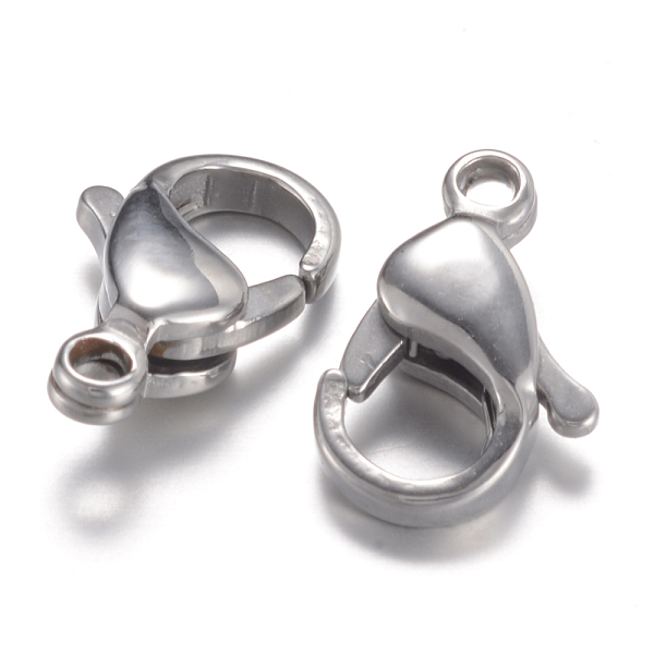 

PandaHall 304 Stainless Steel Lobster Claw Clasps, Stainless Steel Color, 13x8x4mm, Hole: 1.5mm 304 Stainless Steel Others