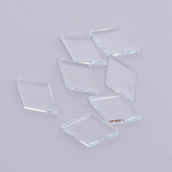 

PandaHall Glass Cabochons, Mosaic Tiles, for Home Decoration or DIY Crafts, Rhombus, Clear, 19x12x3mm, about 400pcs/bag Glass Rhombus Clear