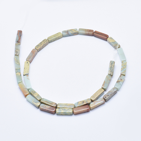 

PandaHall Natural Aqua Terra Jasper Beads Strands, Cuboid, 13~14x4~4.5mm, Hole: 1mm, about 30pcs/strand, 15.7 inch(40cm) Aqua Terra Jasper...
