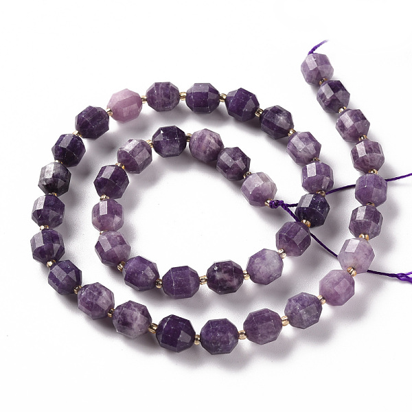 

PandaHall Natural Sugilite Beads Strands, Barrel, Faceted, 8x7.5mm, Hole: 1.2mm, about 40~41pcs/strand, 15.35 inch(39cm) Sugilite Barrel
