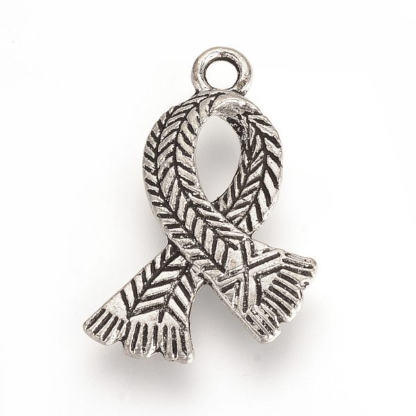 

PandaHall Tibetan Style Alloy Pendants, Scarf, Cadmium Free & Lead Free, Antique Silver, 23.5x16.5x3mm, Hole: 2mm, about 720pcs/1000g Alloy...