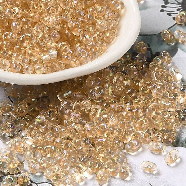 

PandaHall Glass Seed Beads, Peanut, Navajo White, 5.5~6x3~3.5x3mm, Hole: 1~1.2mm, about 4000pcs/pound Glass Peanut