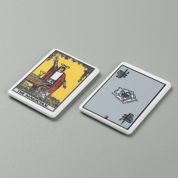 

PandaHall Printed Acrylic Pendants, Rectangle with Tarot Pattern, The Magician I, 35x26x2mm, Hole: 1.8mm Acrylic Rectangle Orange