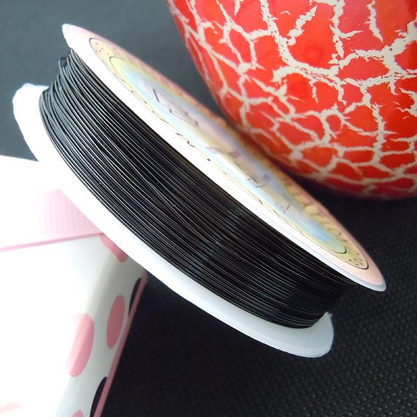 

PandaHall Round Craft Copper Wire, Black, 26 Gauge, 0.4mm, about 39.37 Feet(12m)/roll Copper Round Black