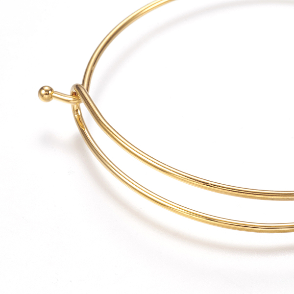 

PandaHall Ion Plating(IP) Adjustable 304 Stainless Steel Expandable Bangle Making, Golden, 2-3/8 inch(60mm), 1.5mm Stainless Steel