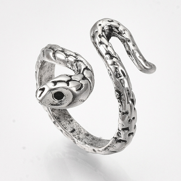 

PandaHall Alloy Cuff Finger Rings, Snake, Antique Silver, Size 5, 15.5mm Alloy