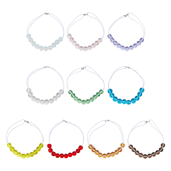 10 pcs 10 couleurs cordons élastiques et perles de golf en verre comptent le score de course