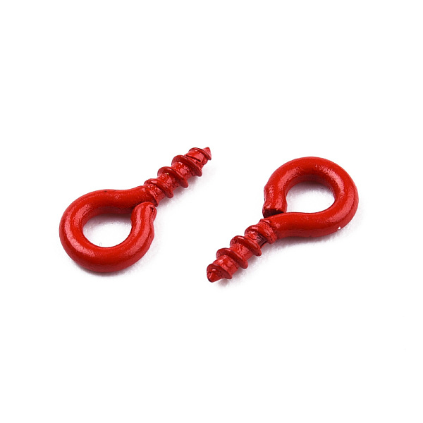 

PandaHall Spray Painted Iron Screw Eye Pin Peg Bails, For Half Drilled Beads, Cadmium Free & Nickel Free & Lead Free, Dark Red, 8x4x1mm...