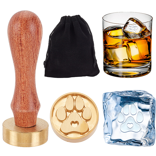 

PandaHall OLYCRAFT Paw Ice Stamp 1.2 Inch Paw Print and Heart Ice Cube Stamp Dog Paw Ice Branding Stamp Ice Stamp Cocktail Wooden Seal Stamp...