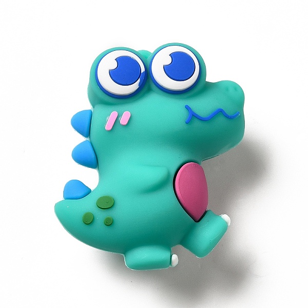 

PandaHall Big Eye Dinosaur Shape PVC Pendants, Turquoise, 49.5x44x25mm, Hole: 3mm PVC Dinosaur Green