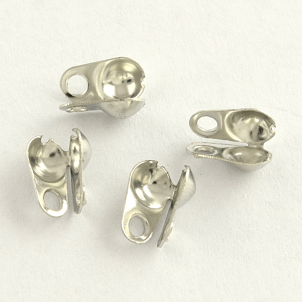 

PandaHall Iron Bead Tips, Calotte Ends, Cadmium Free & Lead Free, Clamshell Knot Cover, Platinum, 8x6x4mm, Hole: 2mm, 4.5mm inner diameter...