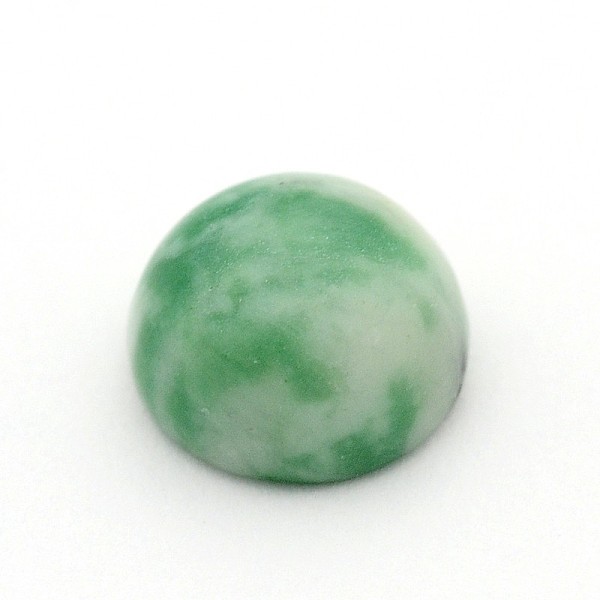 

PandaHall Dome/Half Round Natural Green Spot Jasper Cabochons, Undye, 10x5mm Green Spot Jasper Half Round Green