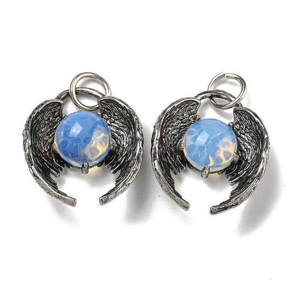 

PandaHall Bat Opalite Pendants, Rack Plating Brass Halloween Charms, Cadmium Free & Lead Free, Antique Silver, 27x22x9.5mm, Hole: 6mm...