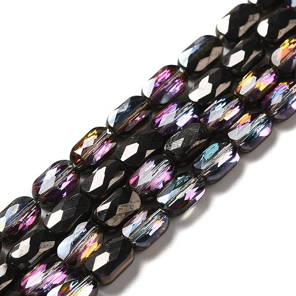 

PandaHall Transparent Electroplate Glass Beads Strands, Half Plated, Faceted, Oval, Black, 7x4.5x3mm, Hole: 0.9mm, about 78~81pcs/strand...