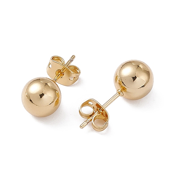 

PandaHall Rack Plating Brass Round Ball Stud Earrings for Women, Lead Free & Cadmium Free, Real 18K Gold Plated, 18.5x8mm, Pin: 0.7mm Brass...
