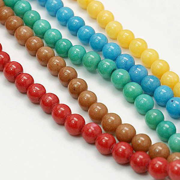 

PandaHall Natural Mashan Jade Round Beads Strands, Dyed, Mixed Color, 12mm, Hole: 1mm, about 34pcs/strand, 15.7 inch Mashan Jade Round..., Multicolor