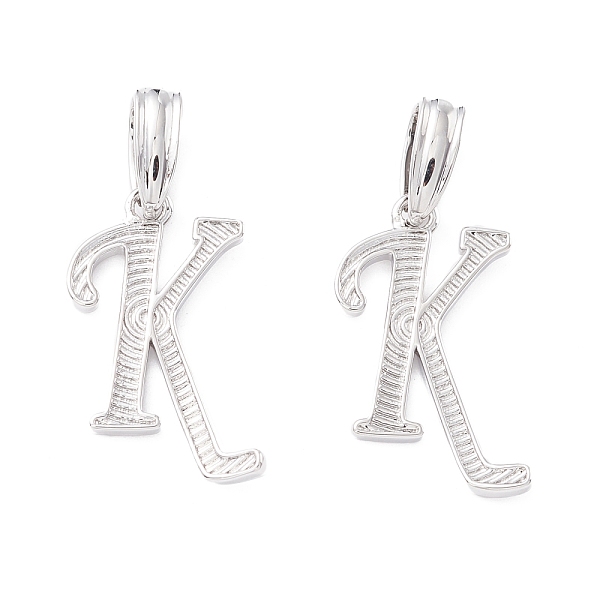 

PandaHall Rack Plating Eco-Friendly Brass Letter Pendants, Real Platinum Long-Lasting Plated, Cadmium Free & Lead Free, Letter.K...