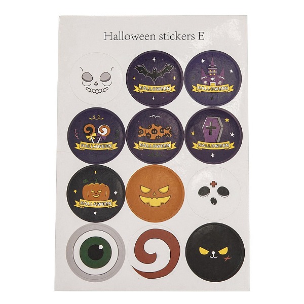 

PandaHall Halloween Theme Plastic Stickers, for DIY Scrapbooking, Journal Decoration, Ghost With Word Halloween, Mixed Color..., Multicolor